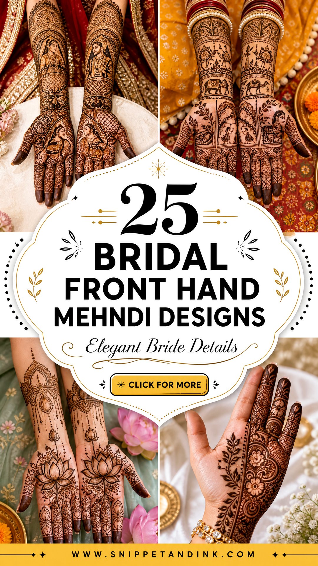 25 Bridal Front Hand Mehndi Designs for Elegant Brides - 25 Bridal Front Hand Mehndi Designs for Elegant Brides