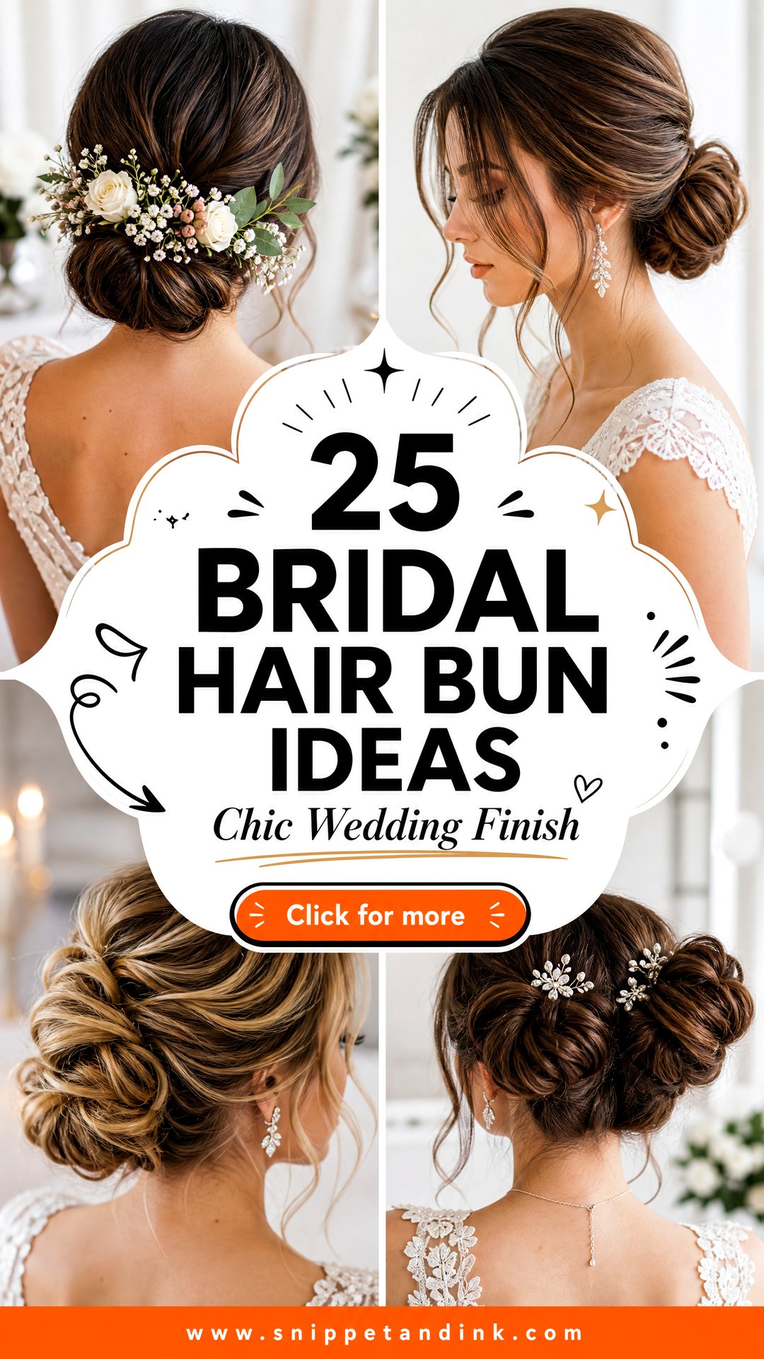25 Bridal Hair Bun Ideas for a Chic Wedding Finish - 25 Bridal Hair Bun Ideas for a Chic Wedding Finish