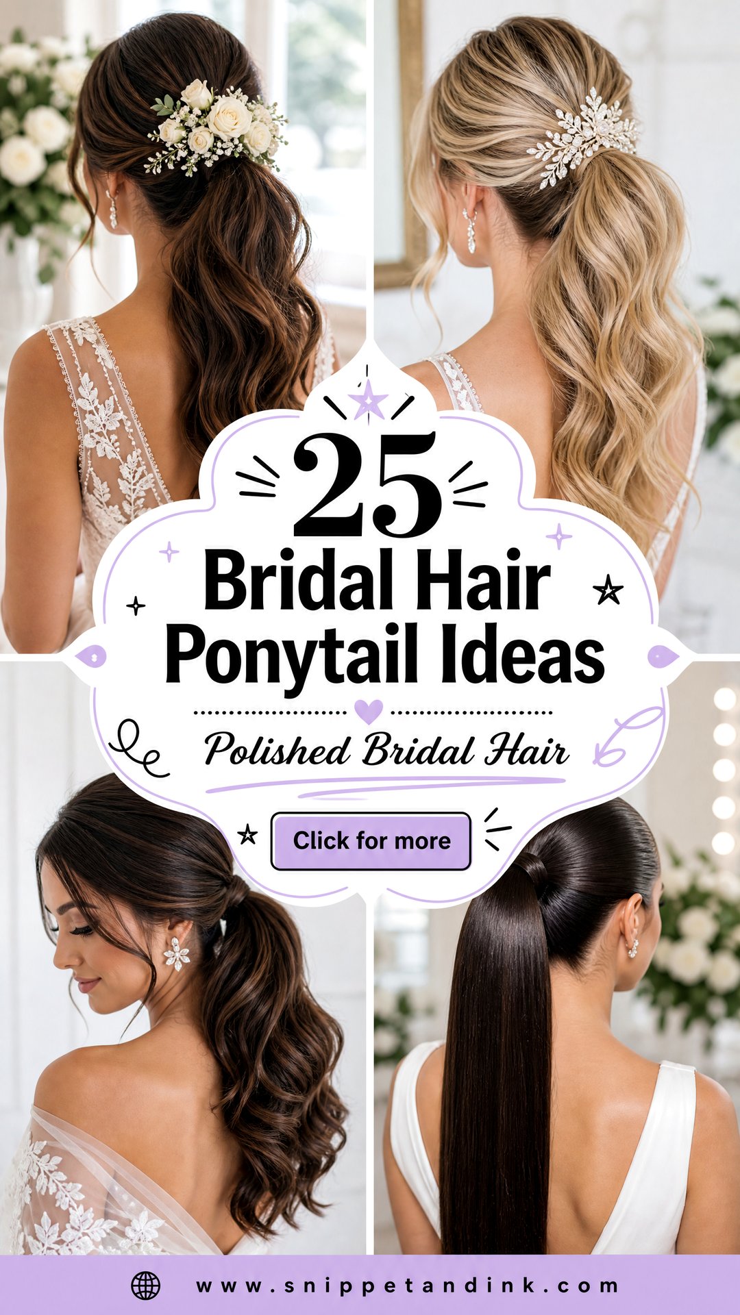 25 Bridal Hair Ponytail Ideas for a Polished Wedding Look - 25 Bridal Hair Ponytail Ideas for a Polished Wedding Look