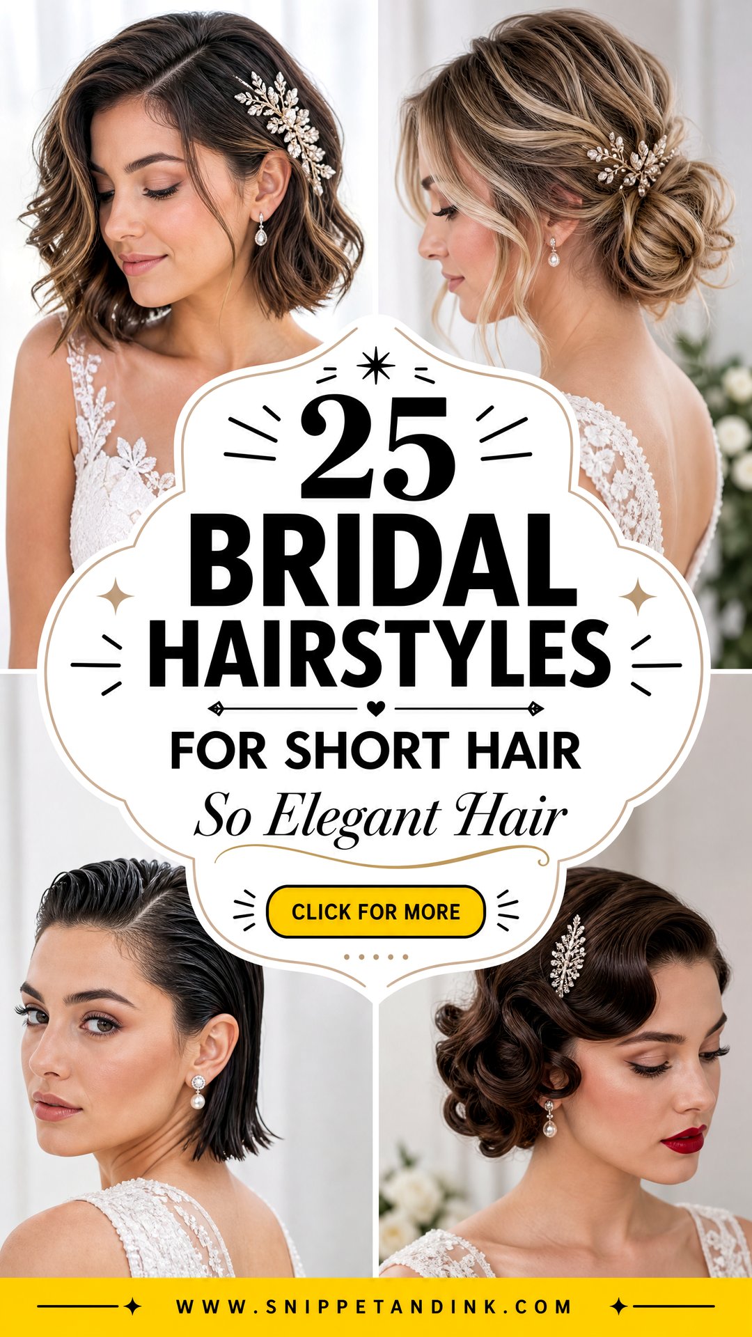 25 Bridal Hairstyles for Short Hair That Feel So Elegant - 25 Bridal Hairstyles for Short Hair That Feel So Elegant