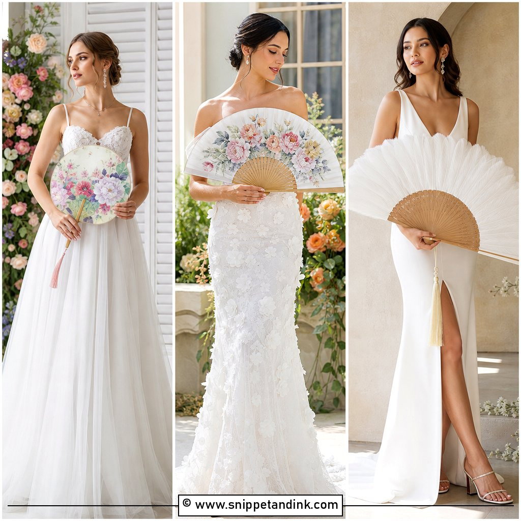 25 Bridal Hand Fan Ideas for Elegant Summer Wedding Style