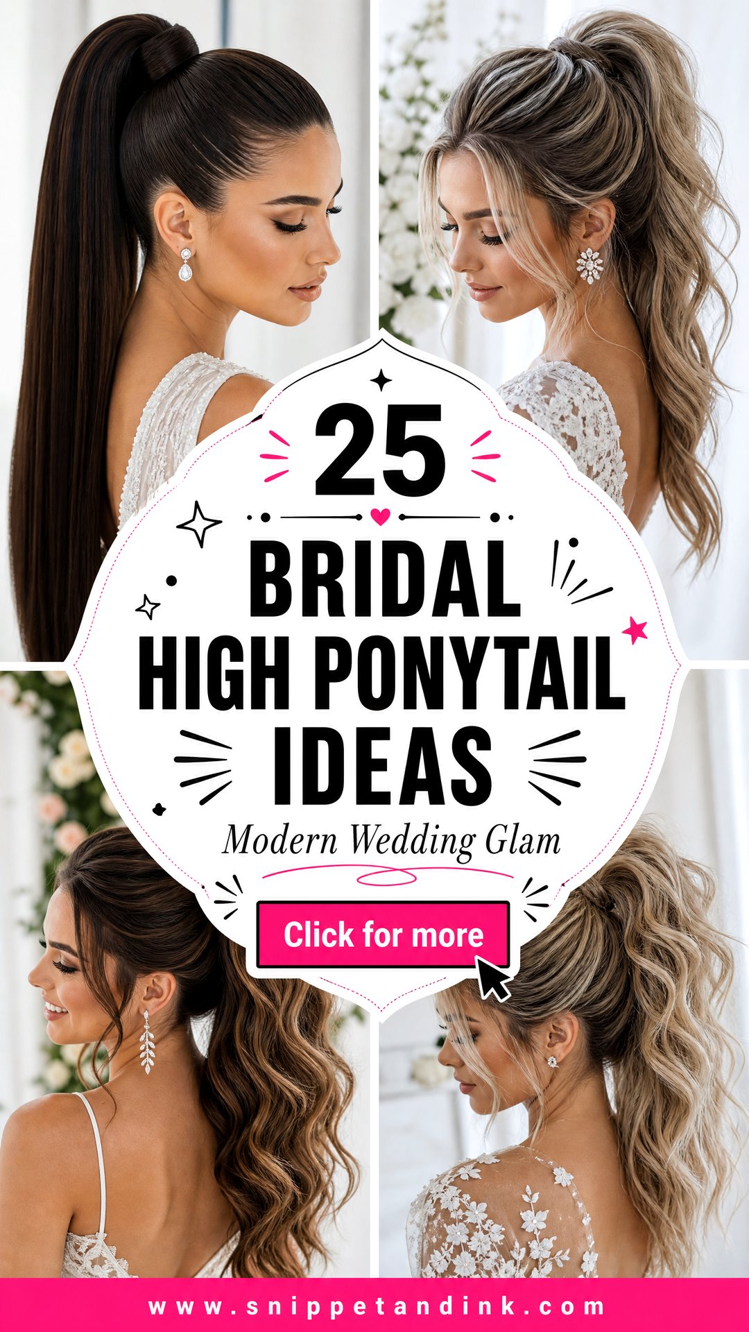 25 Bridal High Ponytail Ideas for Modern Wedding Glam - 25 Bridal High Ponytail Ideas for Modern Wedding Glam