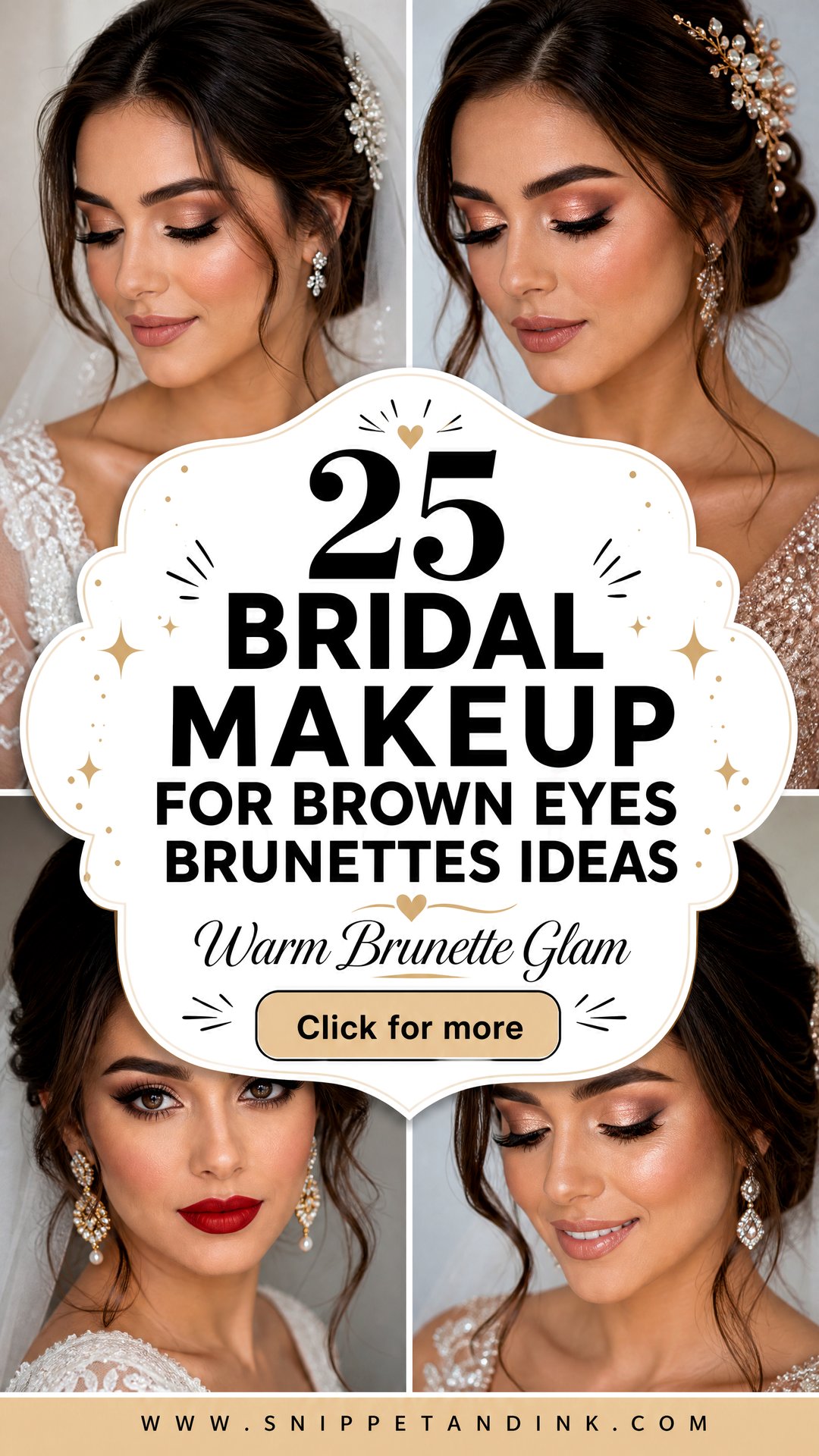 25 Bridal Makeup for Brown Eyes Brunettes Warm Glam Ideas - 25 Bridal Makeup for Brown Eyes Brunettes: Warm Glam Ideas