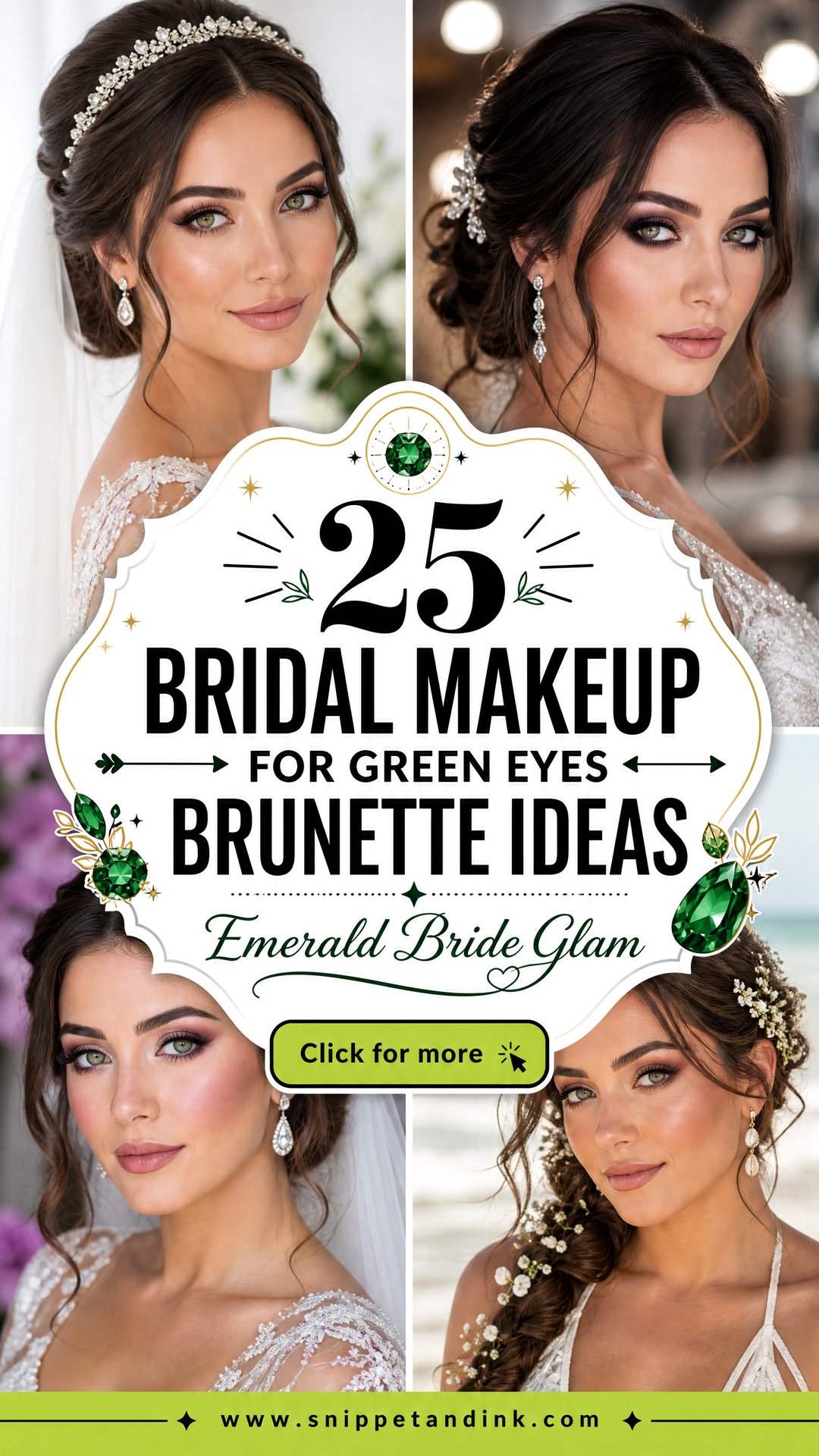25 Bridal Makeup for Green Eyes Brunette Stunning Ideas - 25 Bridal Makeup for Green Eyes Brunette: Stunning Ideas