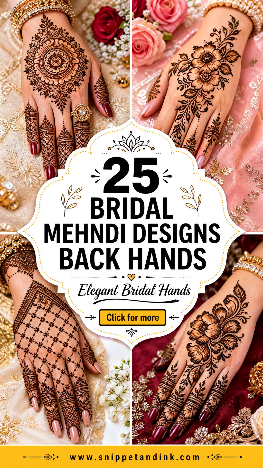 25 Bridal Mehndi Designs Back Hands for Elegant Brides - 25 Bridal Mehndi Designs Back Hands for Elegant Brides