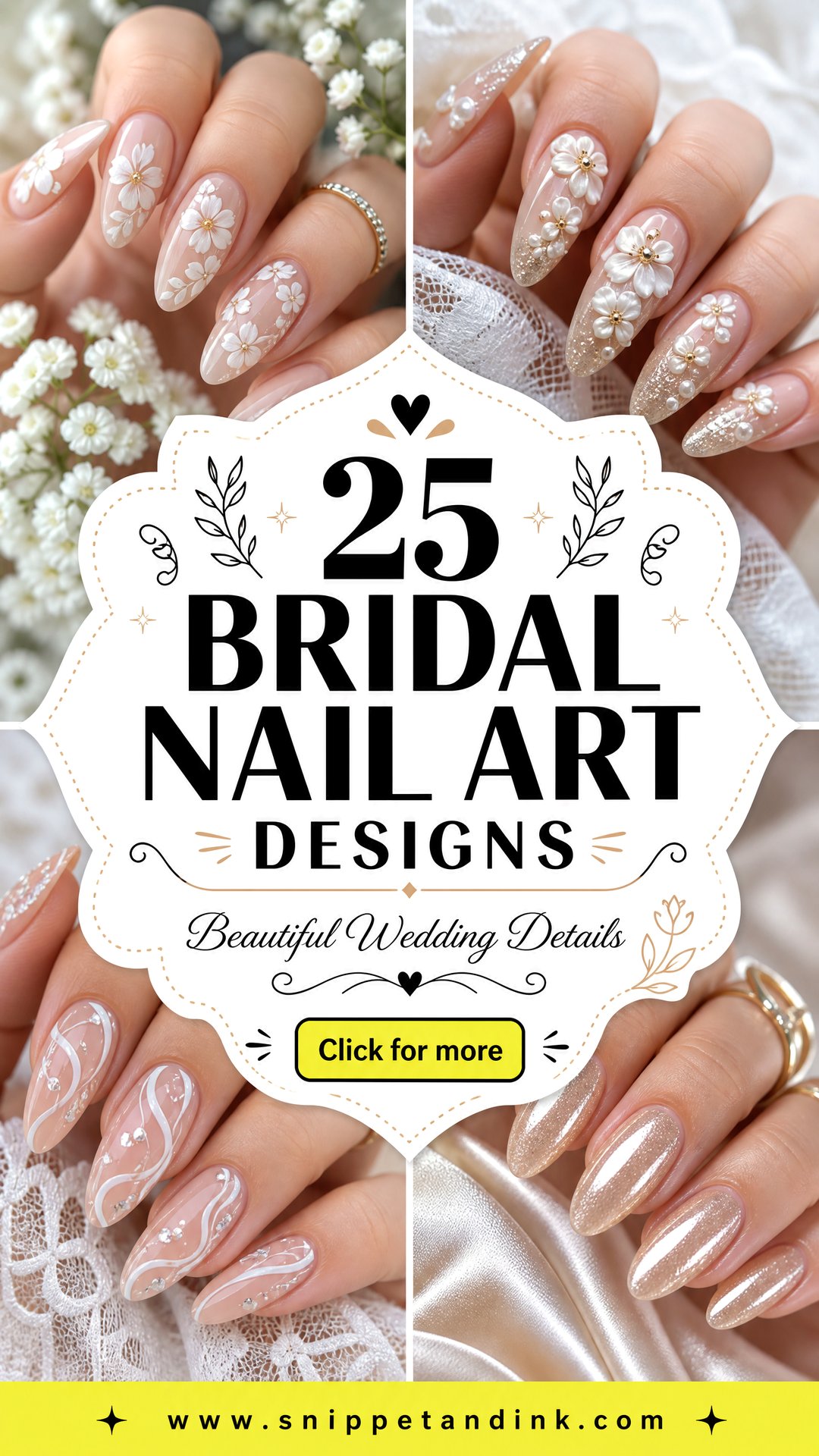25 Bridal Nail Art Designs for Beautiful Wedding Details - 25 Bridal Nail Art Designs for Beautiful Wedding Details
