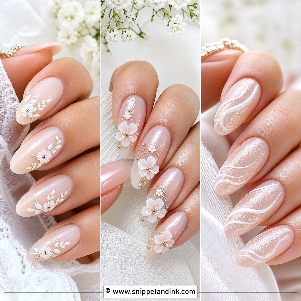 25 Bridal Nail Art Designs for Beautiful Wedding Details