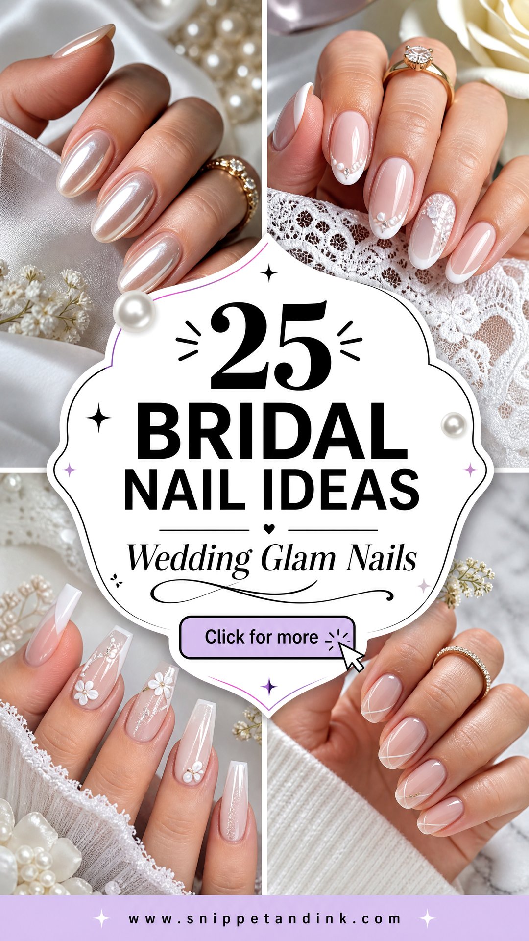 25 Bridal Nail Ideas Brides Will Love for Wedding Glam - 25 Bridal Nail Ideas Brides Will Love for Wedding Glam