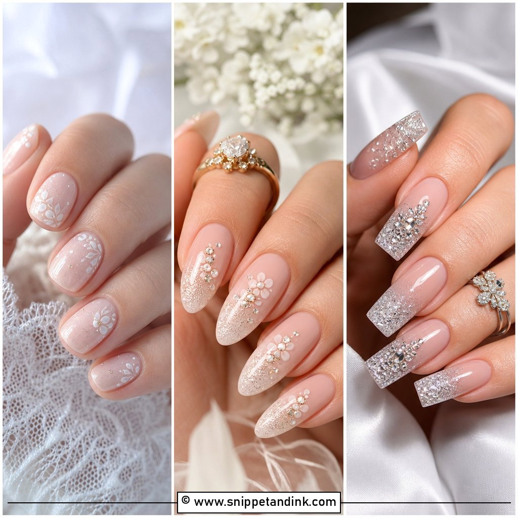 25 Bridal Nails Ideas for Elegant Wedding Manicure Inspo