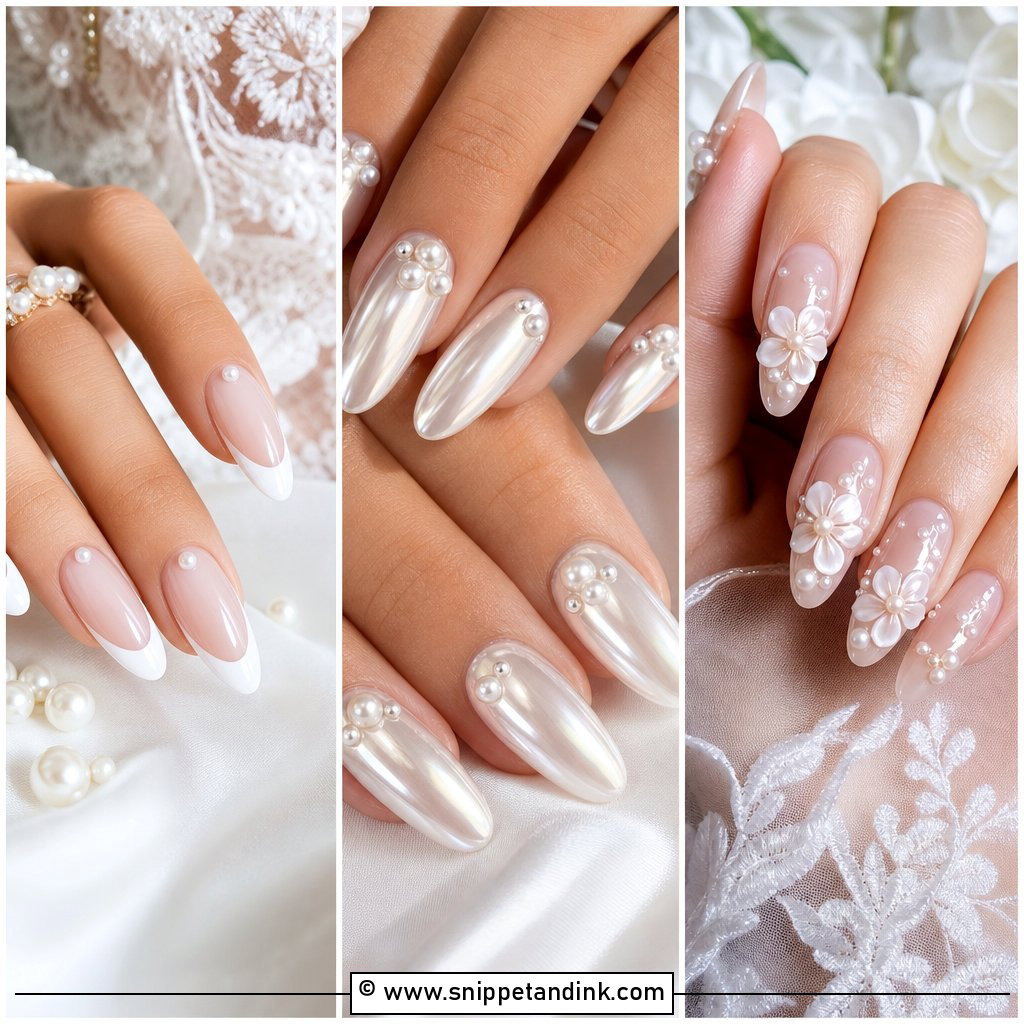 25 Bridal Nails with Pearls for an Elegant Wedding Mani