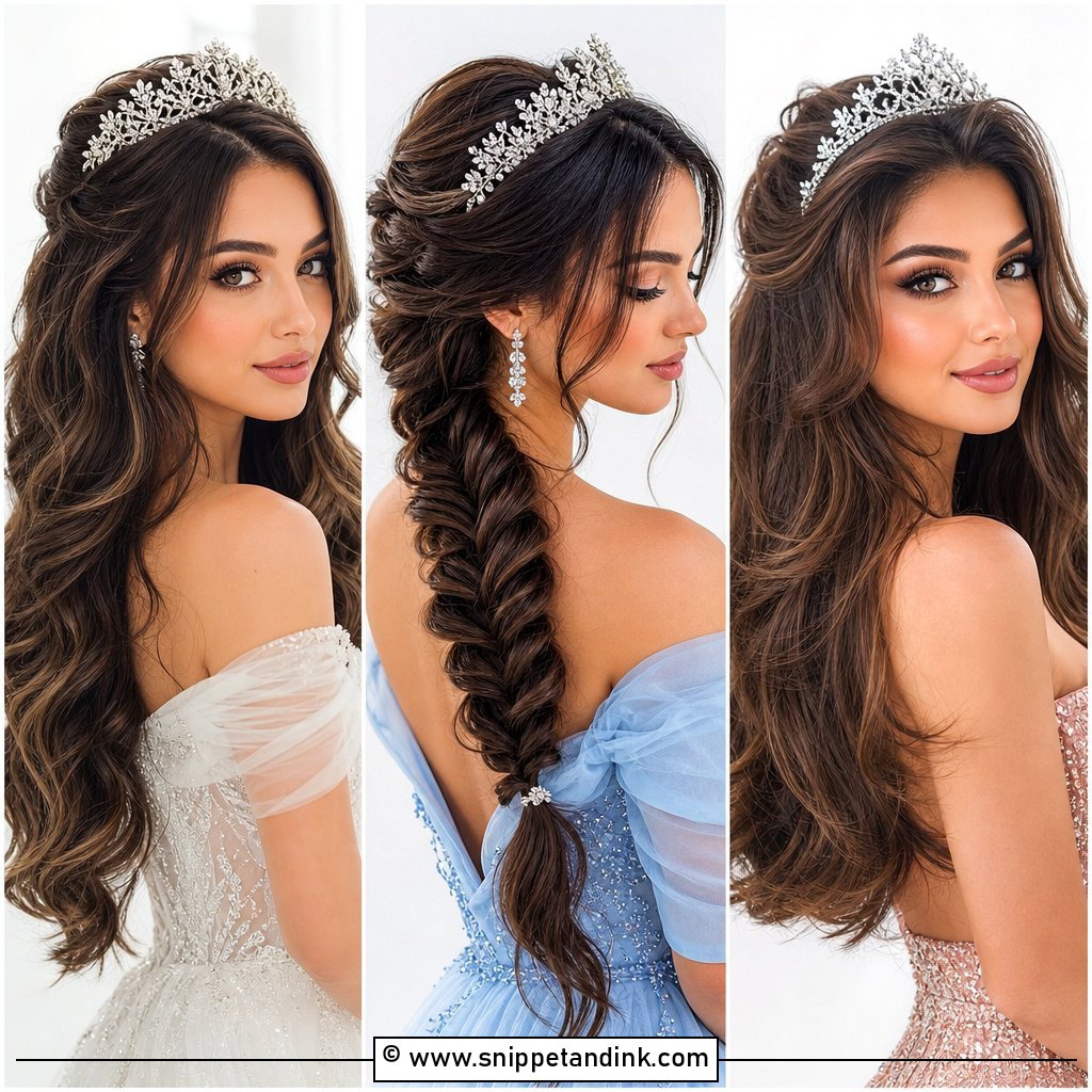 25 Bridal Tiara Hairstyles for Regal Wedding-Day Beauty