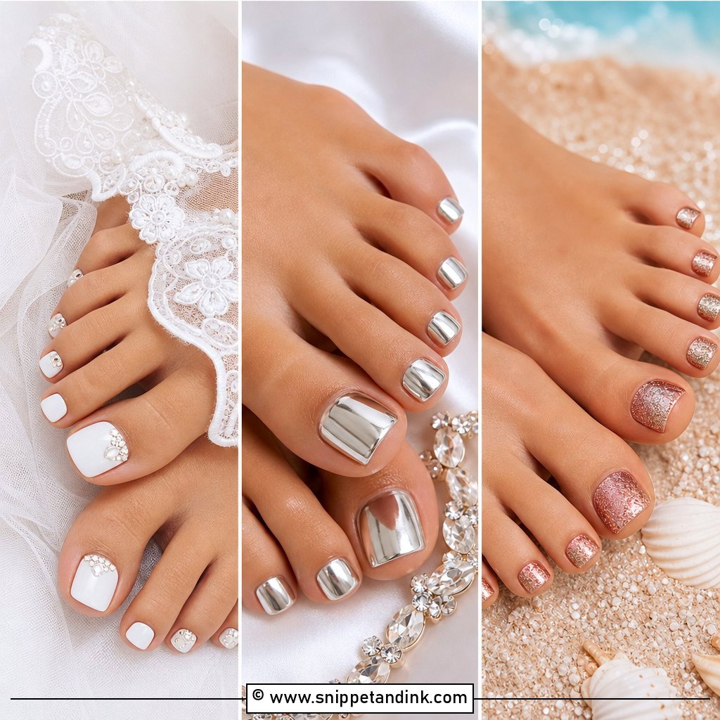 25 Bridal Toe Nails Wedding Ideas for Picture-Perfect Feet