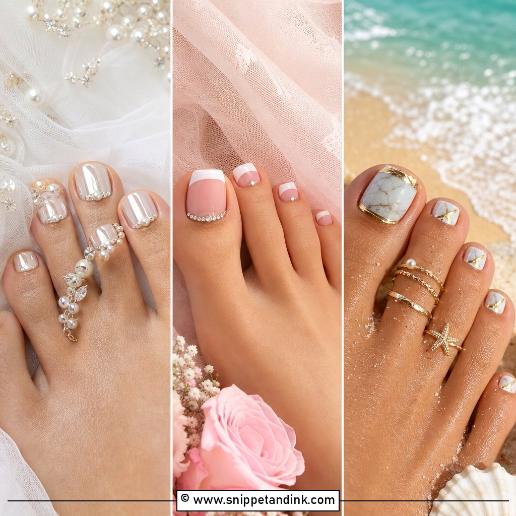 25 Bridal Toes Ideas for a Pretty Wedding Pedicure