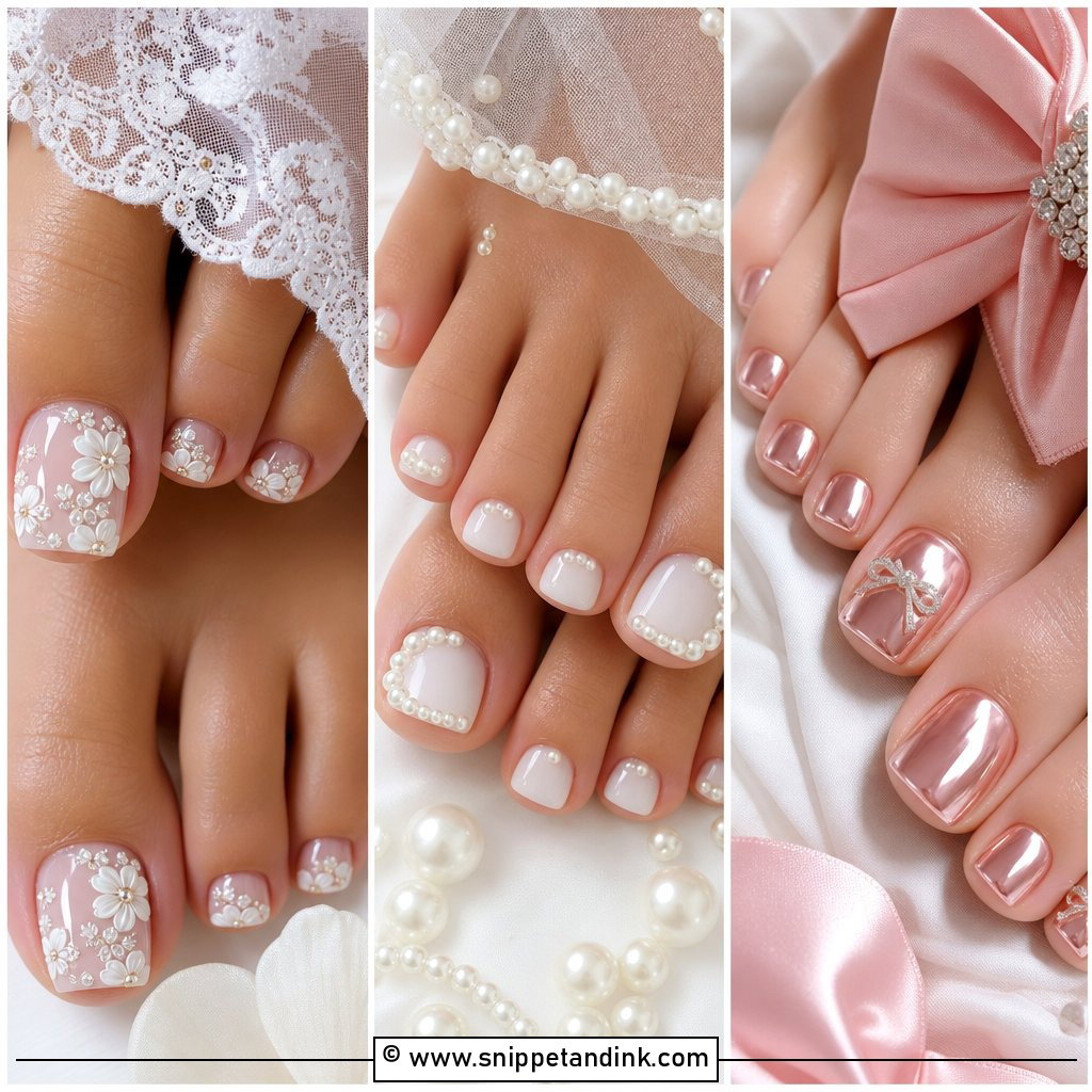 25 Bridal Toes Nails Brides Will Love for Wedding Glam