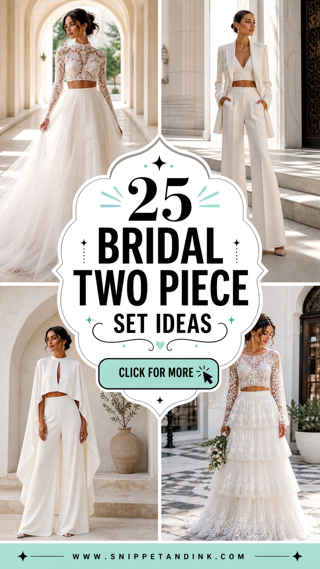 25 Bridal Two Piece Set Ideas for Effortless Modern Wedding Style - 25 Bridal Two Piece Set Ideas for Effortless Modern Wedding Style