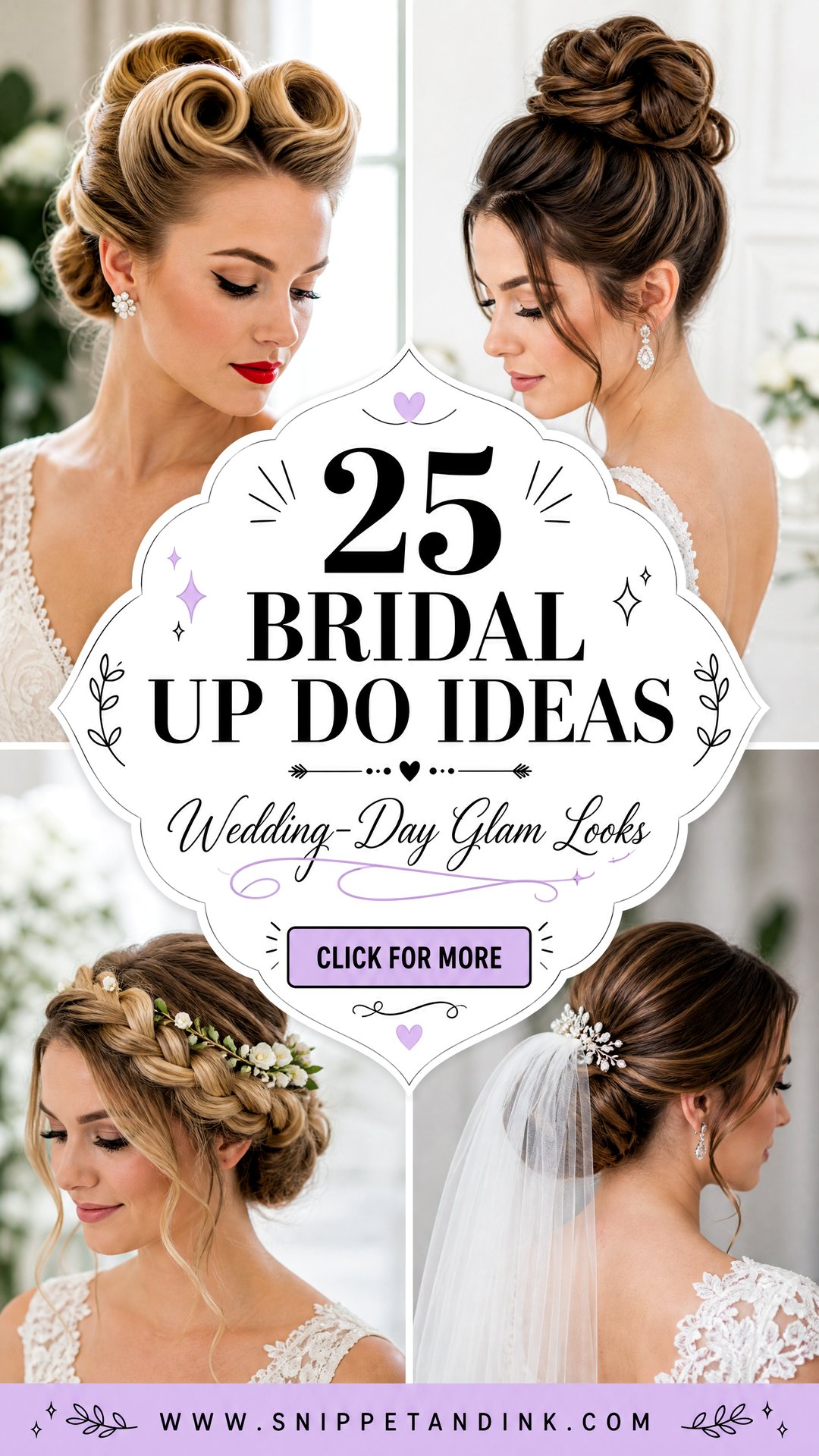 25 Bridal Up Do Ideas for Elegant Wedding-Day Glam Looks - 25 Bridal Up Do Ideas for Elegant Wedding-Day Glam Looks