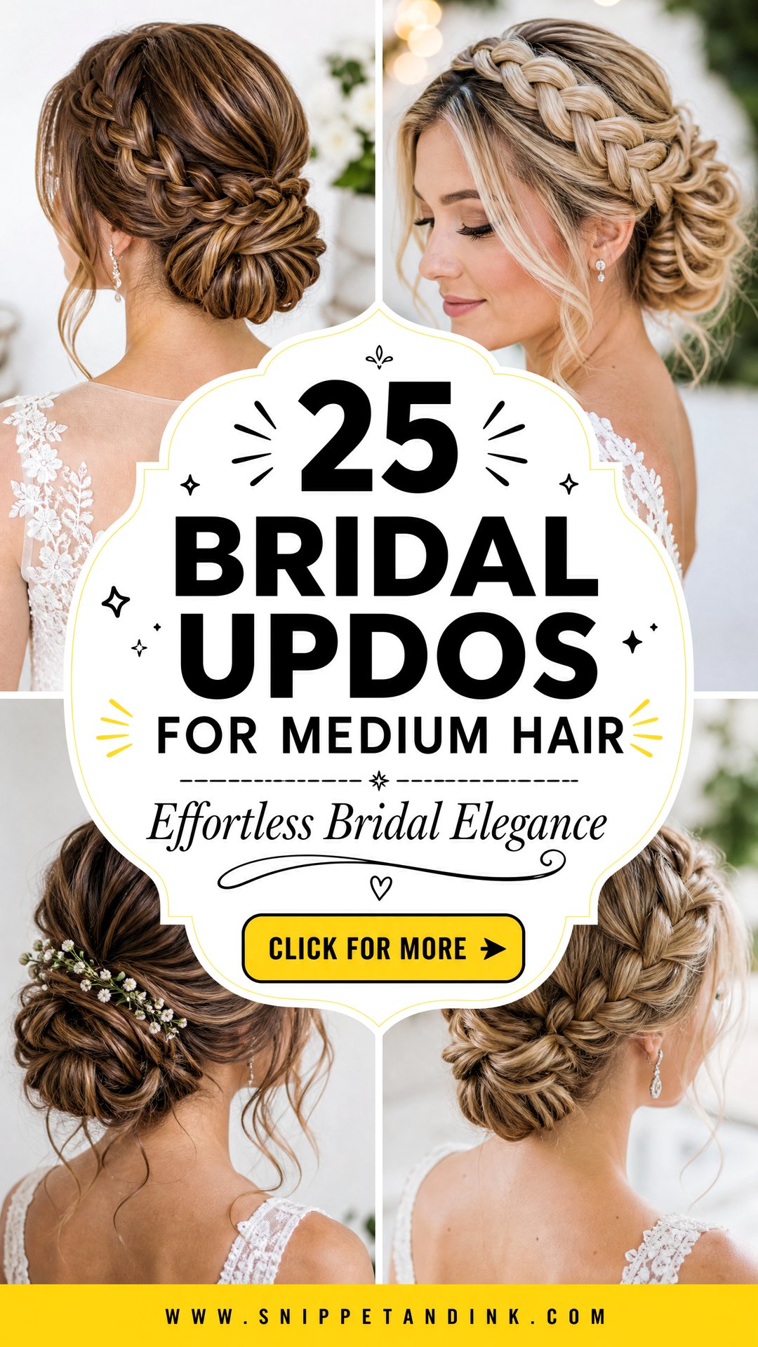 25 Bridal Updos for Medium Hair for Effortless Elegance - 25 Bridal Updos for Medium Hair for Effortless Elegance