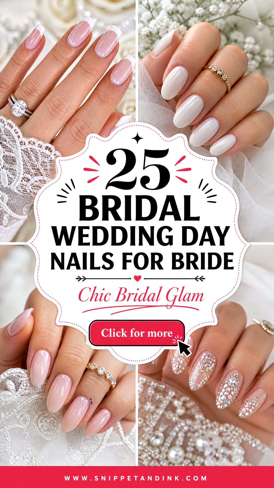 25 Bridal Wedding Day Nails for Bride for Chic Glam - 25 Bridal Wedding Day Nails for Bride for Chic Glam