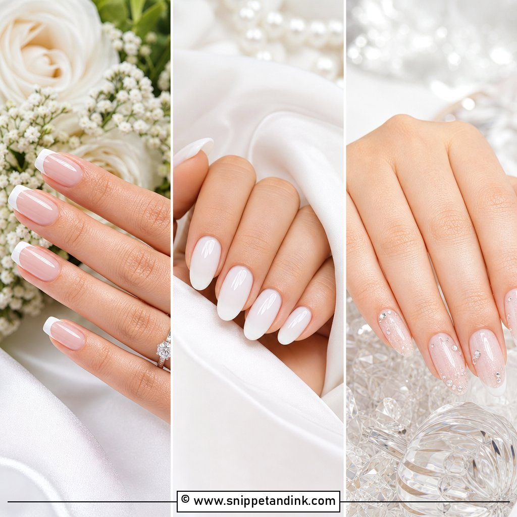 25 Bridal Wedding Day Nails for Bride for Chic Glam