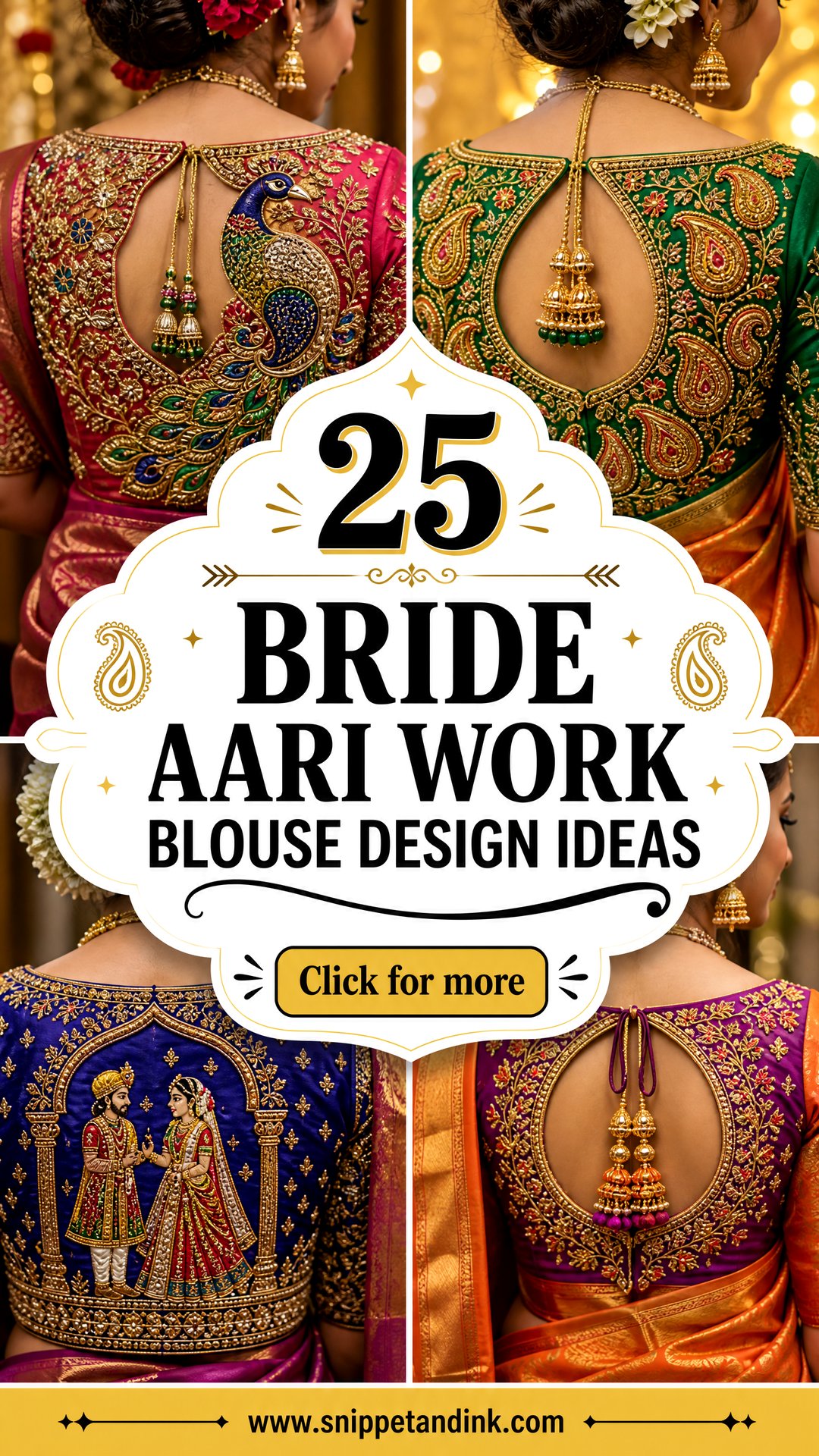 25 Bride Aari Work Blouse Design Ideas for a Stunning Bridal Look - 25 Bride Aari Work Blouse Design Ideas for a Stunning Bridal Look