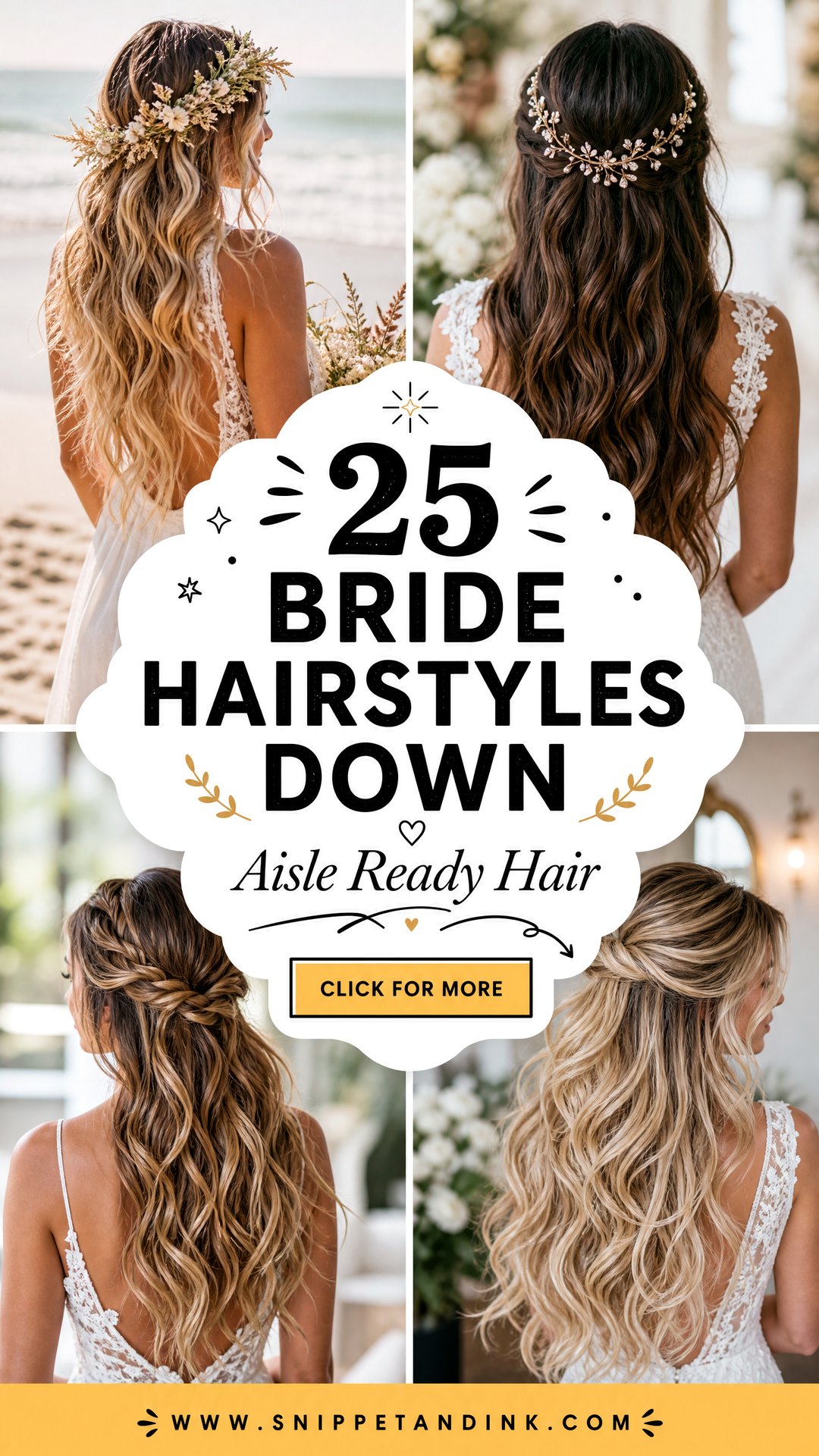 25 Bride Hairstyles Down for Romantic Aisle-Ready Hair - 25 Bride Hairstyles Down for Romantic Aisle-Ready Hair