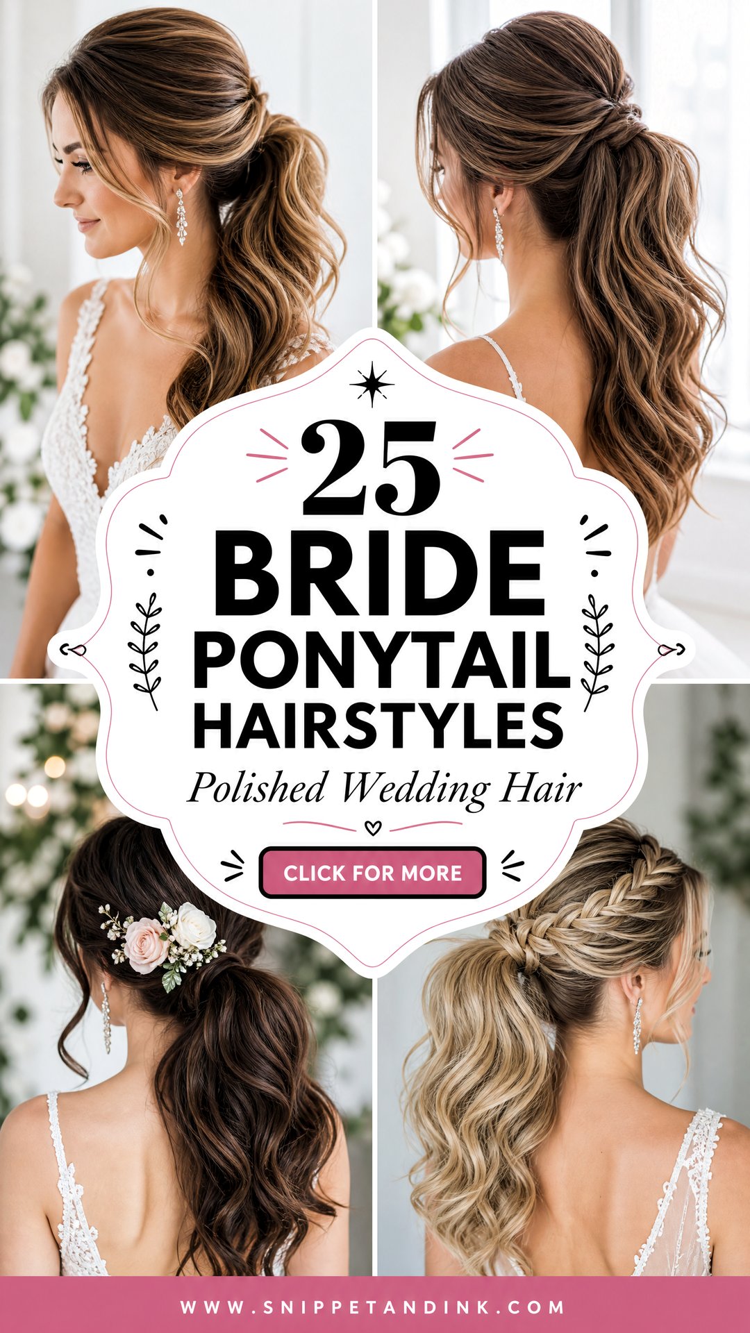 25 Bride Ponytail Hairstyles for a Polished Wedding Look - 25 Bride Ponytail Hairstyles for a Polished Wedding Look