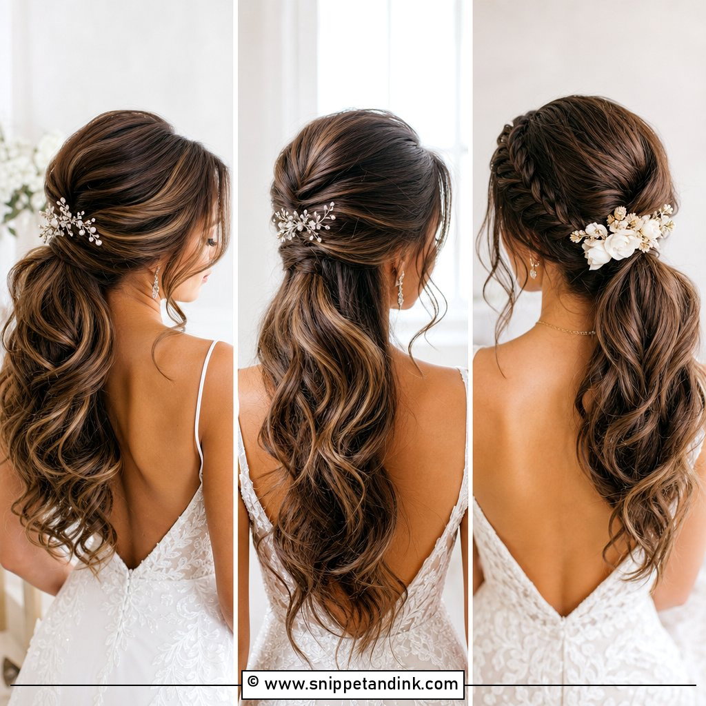 25 Bride Ponytail Hairstyles for a Polished Wedding Look