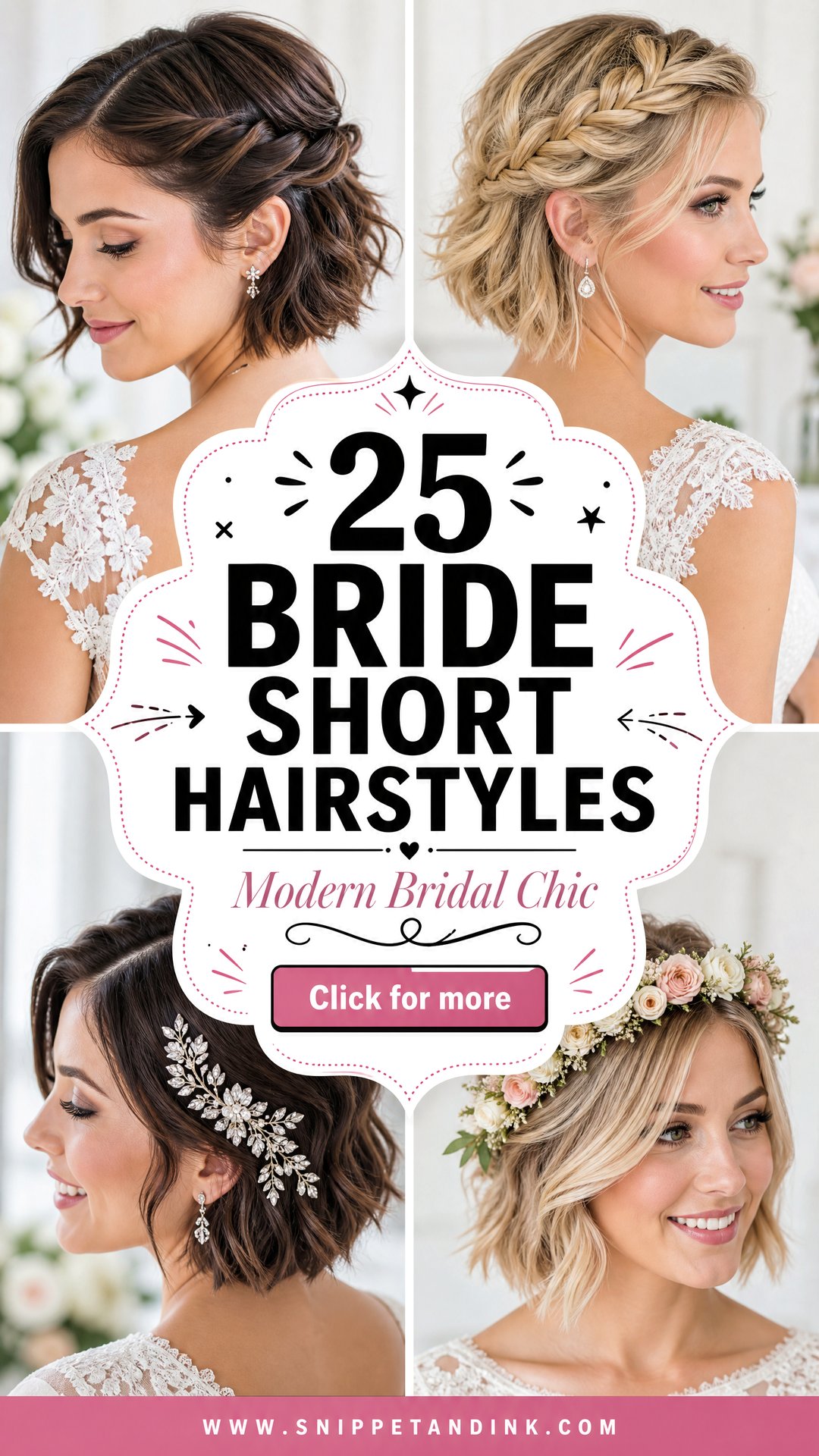 25 Bride Short Hairstyles for Chic Modern Wedding Looks - 25 Bride Short Hairstyles for Chic, Modern Wedding Looks