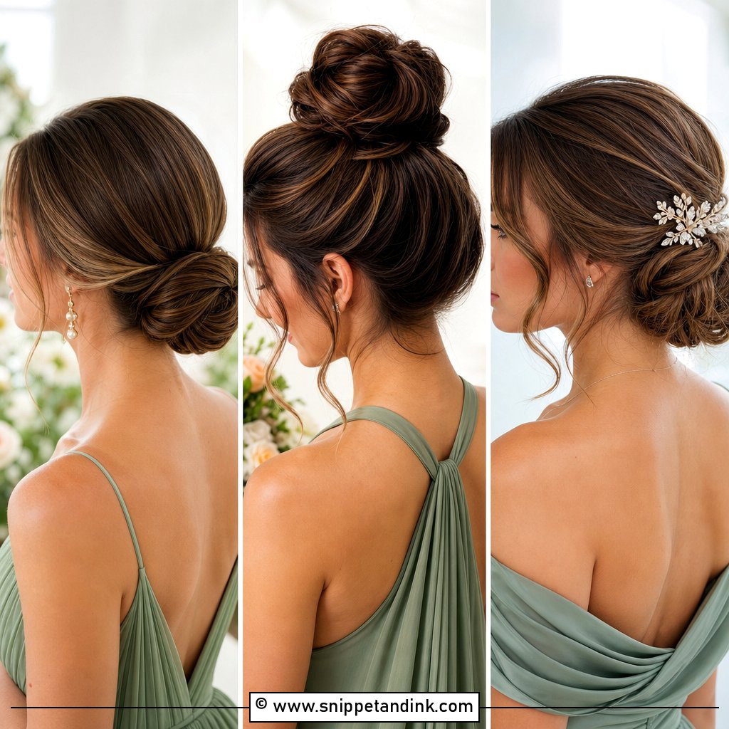 25 Bridesmaid Bun Hairstyles for Elegant Wedding Looks