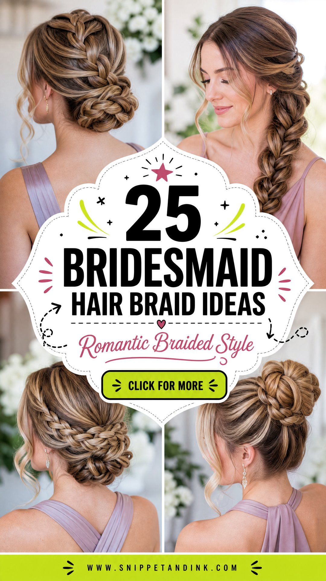 25 Bridesmaid Hair Braid Ideas for Romantic Wedding Style - 25 Bridesmaid Hair Braid Ideas for Romantic Wedding Style