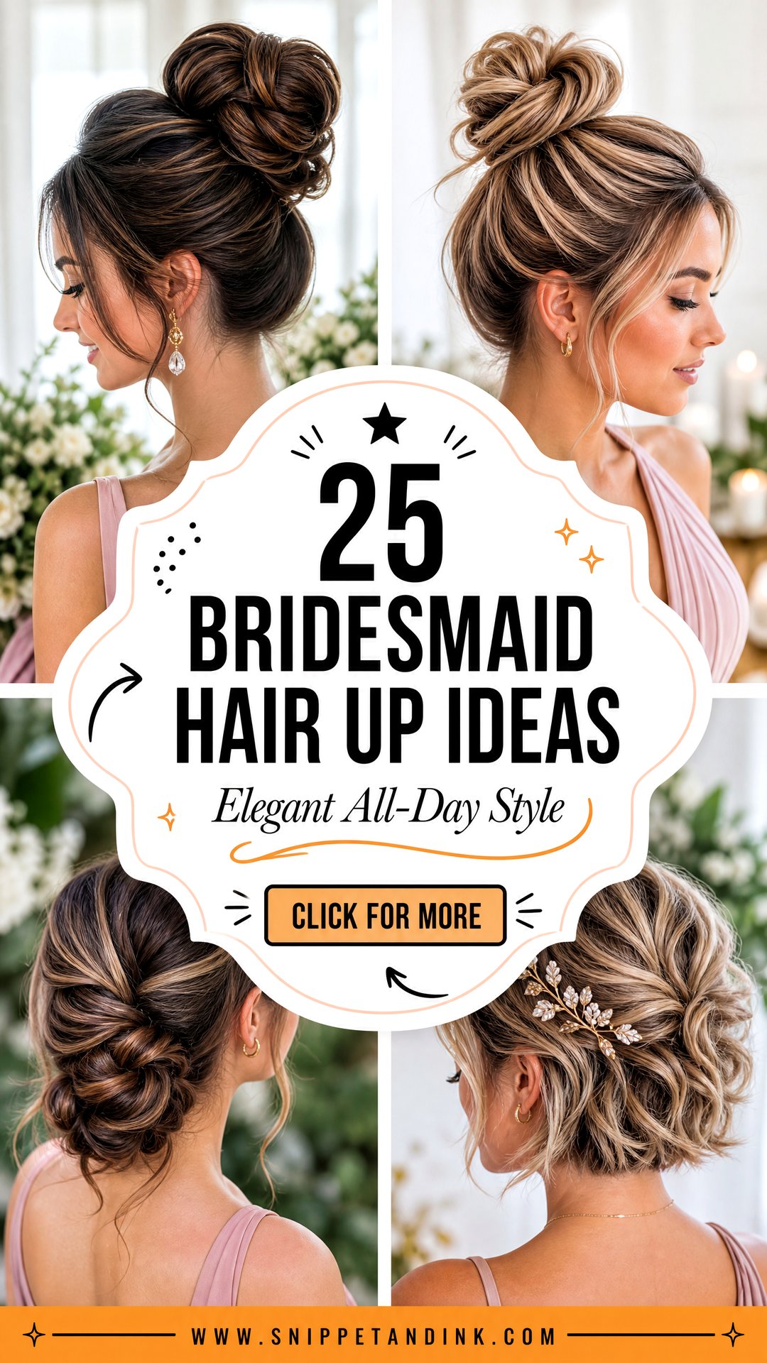 25 Bridesmaid Hair Up Ideas for Elegant All-Day Style - 25 Bridesmaid Hair Up Ideas for Elegant, All-Day Style
