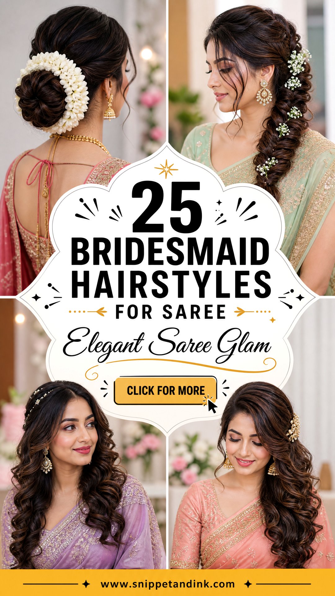 25 Bridesmaid Hairstyles for Saree Elegant Wedding Looks - 25 Bridesmaid Hairstyles for Saree: Elegant Wedding Looks
