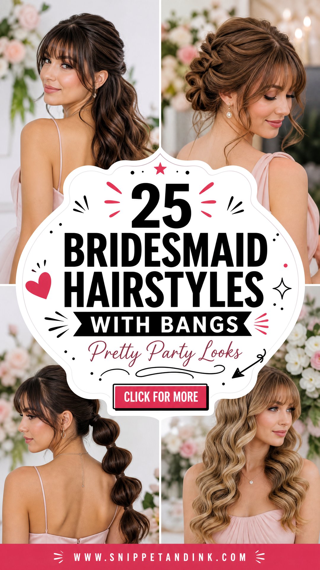 25 Bridesmaid Hairstyles with Bangs Pretty Party Looks - 25 Bridesmaid Hairstyles with Bangs: Pretty Party Looks