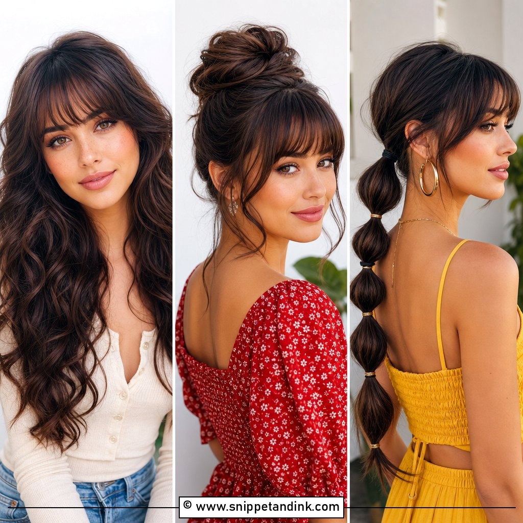 25 Bridesmaid Hairstyles with Bangs Pretty Party Looks