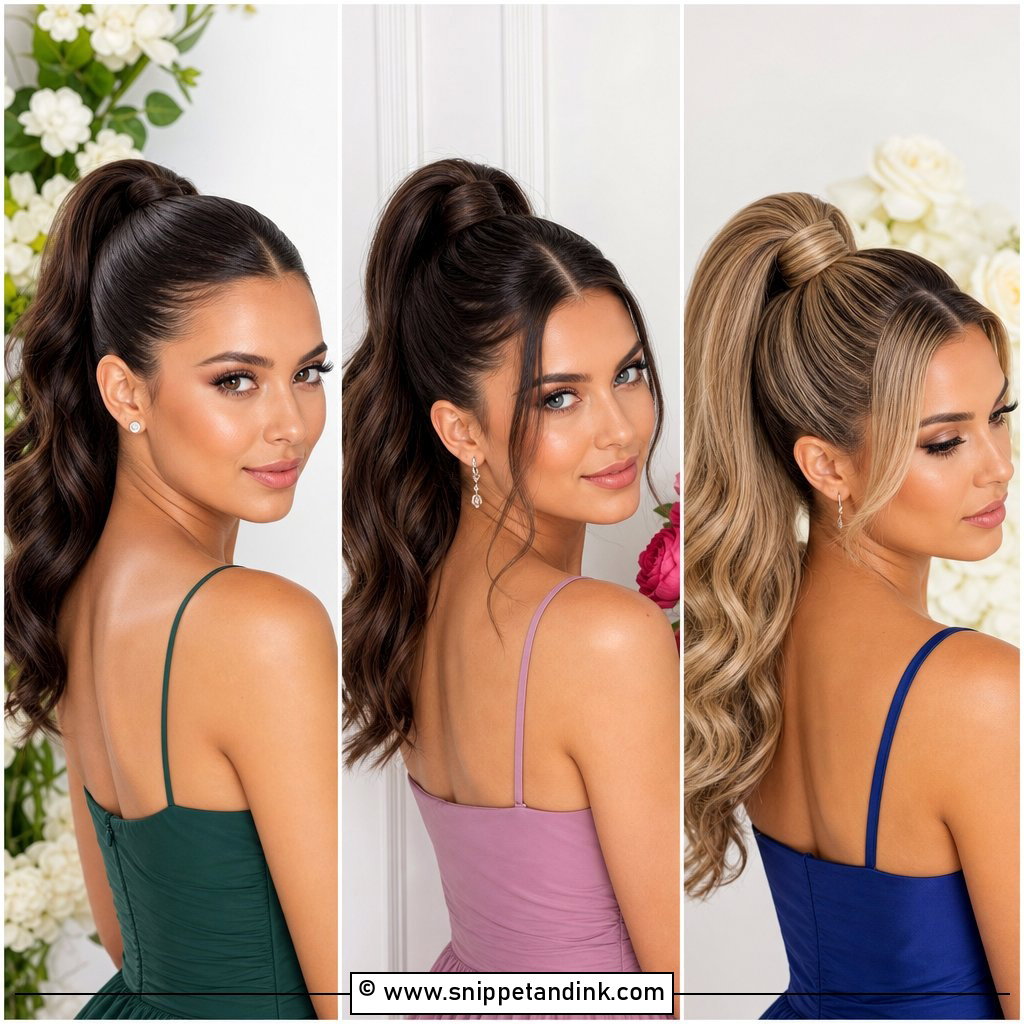 25 Bridesmaid High Ponytail Ideas Sleek Wedding Hair