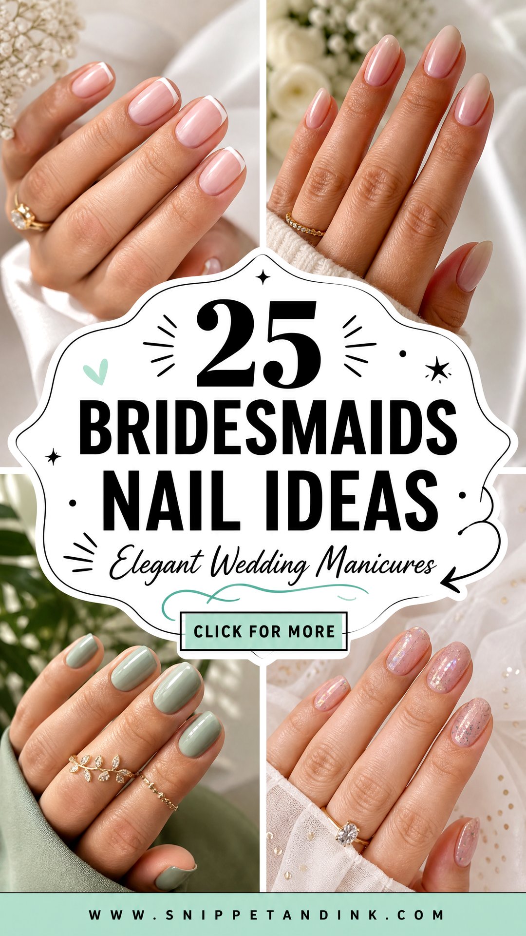 25 Bridesmaids Nail Ideas Elegant Wedding Manicures - 25 Bridesmaids Nail Ideas: Elegant Wedding Manicures