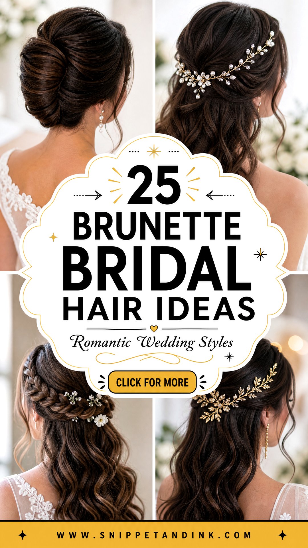 25 Brunette Bridal Hair Ideas Romantic Wedding Styles - 25 Brunette Bridal Hair Ideas: Romantic Wedding Styles