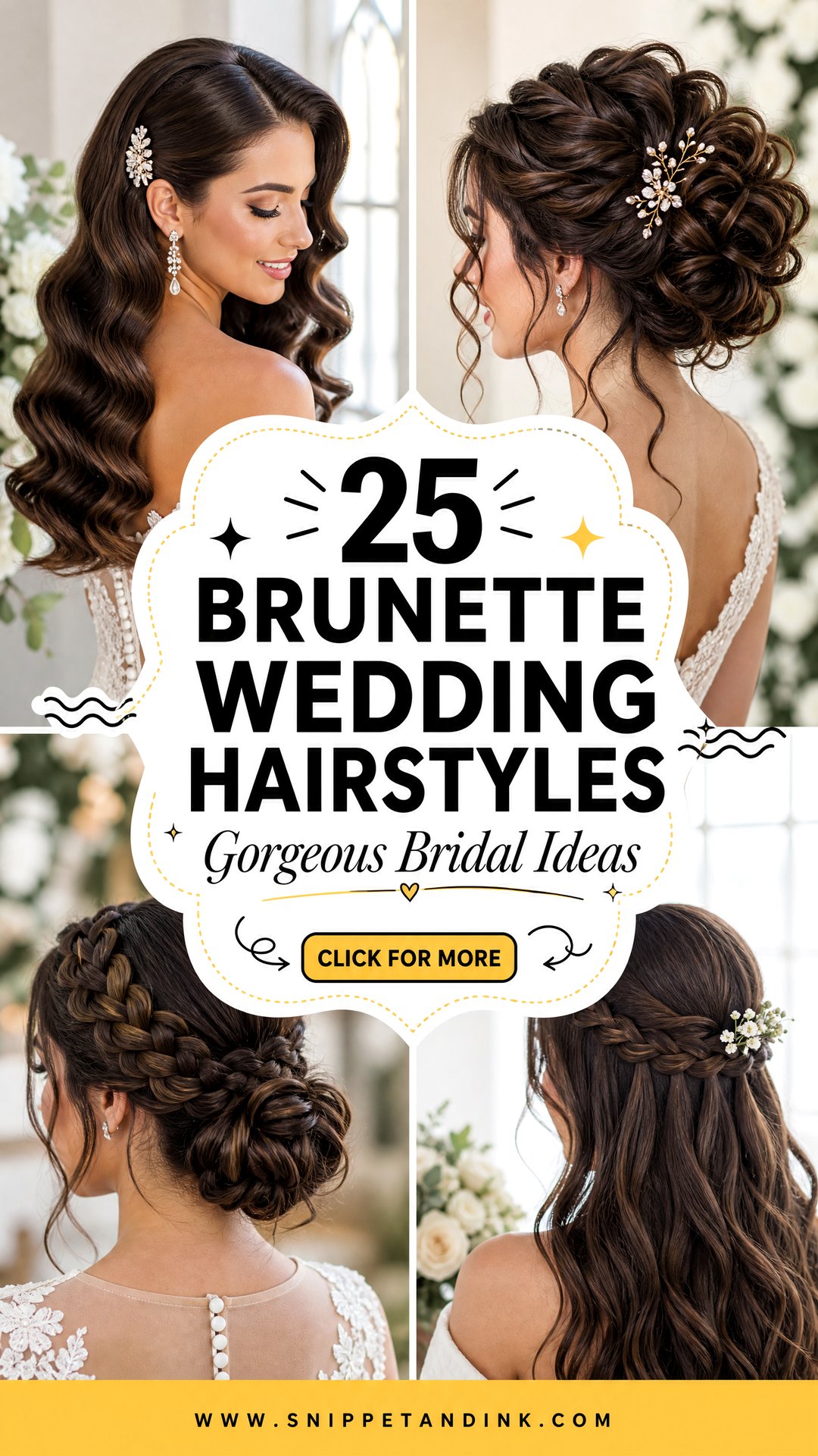 25 Brunette Wedding Hairstyles Gorgeous Bridal Ideas - 25 Brunette Wedding Hairstyles: Gorgeous Bridal Ideas