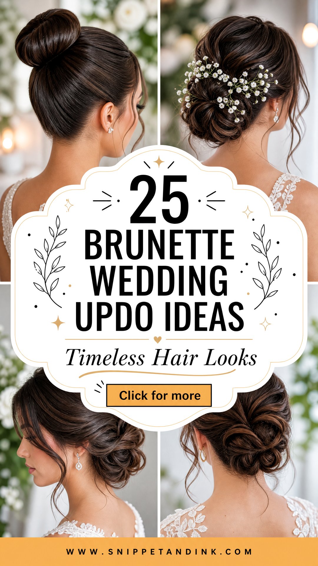 25 Brunette Wedding Updo Ideas Timeless Hair Looks - 25 Brunette Wedding Updo Ideas: Timeless Hair Looks