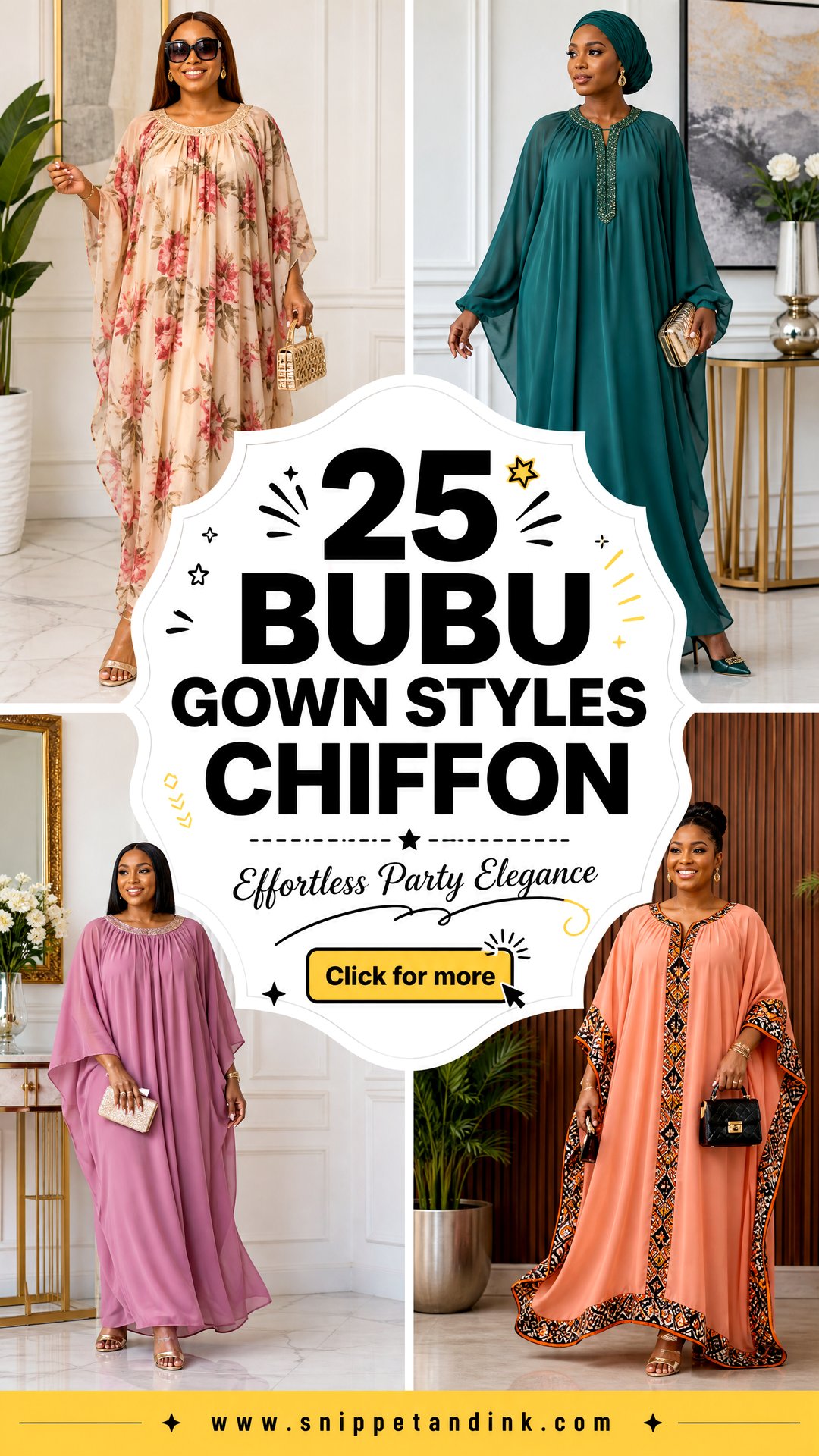 25 Bubu Gown Styles Chiffon for Effortless Party Elegance - 25 Bubu Gown Styles Chiffon for Effortless Party Elegance