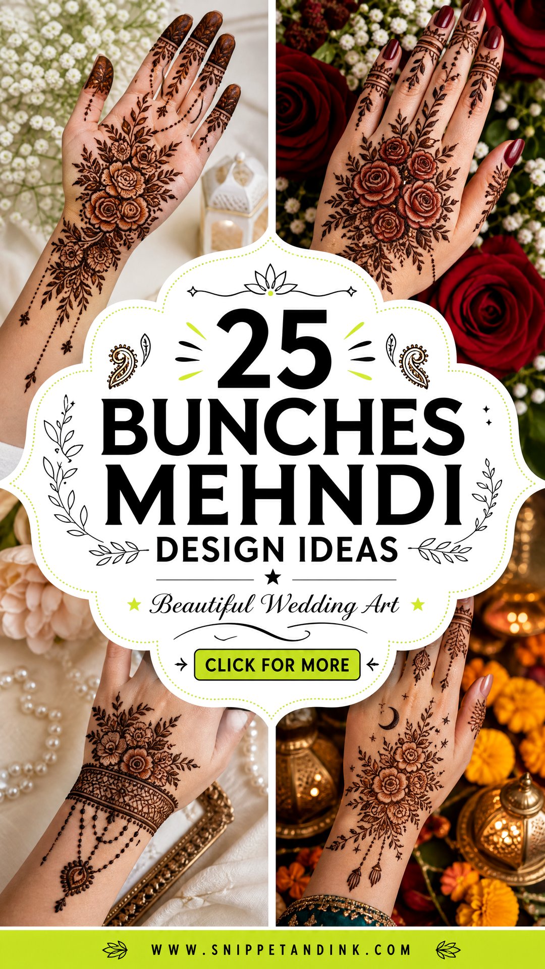 25 Bunches Mehndi Design Ideas Beautiful Wedding Art - 25 Bunches Mehndi Design Ideas: Beautiful Wedding Art