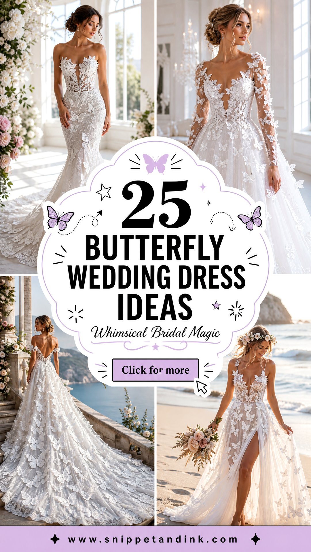 25 Butterfly Wedding Dress Ideas for a Whimsical Bridal Look - 25 Butterfly Wedding Dress Ideas for a Whimsical Bridal Look