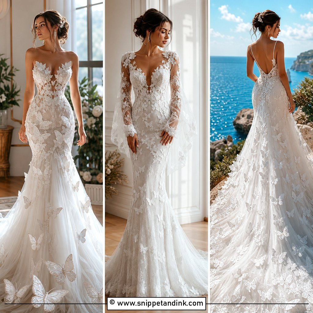 25 Butterfly Wedding Dress Ideas for a Whimsical Bridal Look