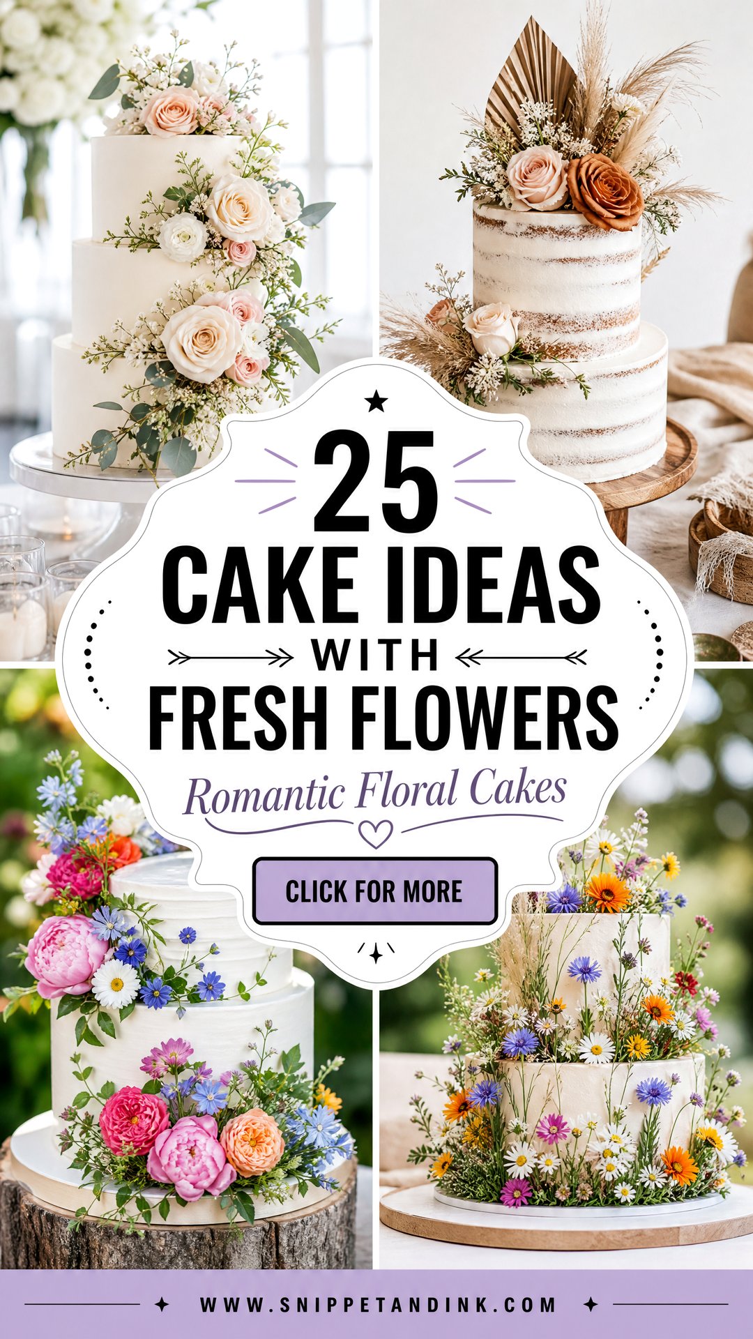 25 Cake Ideas with Fresh Flowers for Wedding Romance - 25 Cake Ideas with Fresh Flowers for Wedding Romance