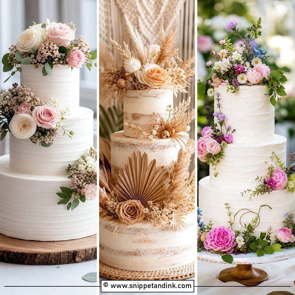 25 Cake Ideas with Fresh Flowers for Wedding Romance