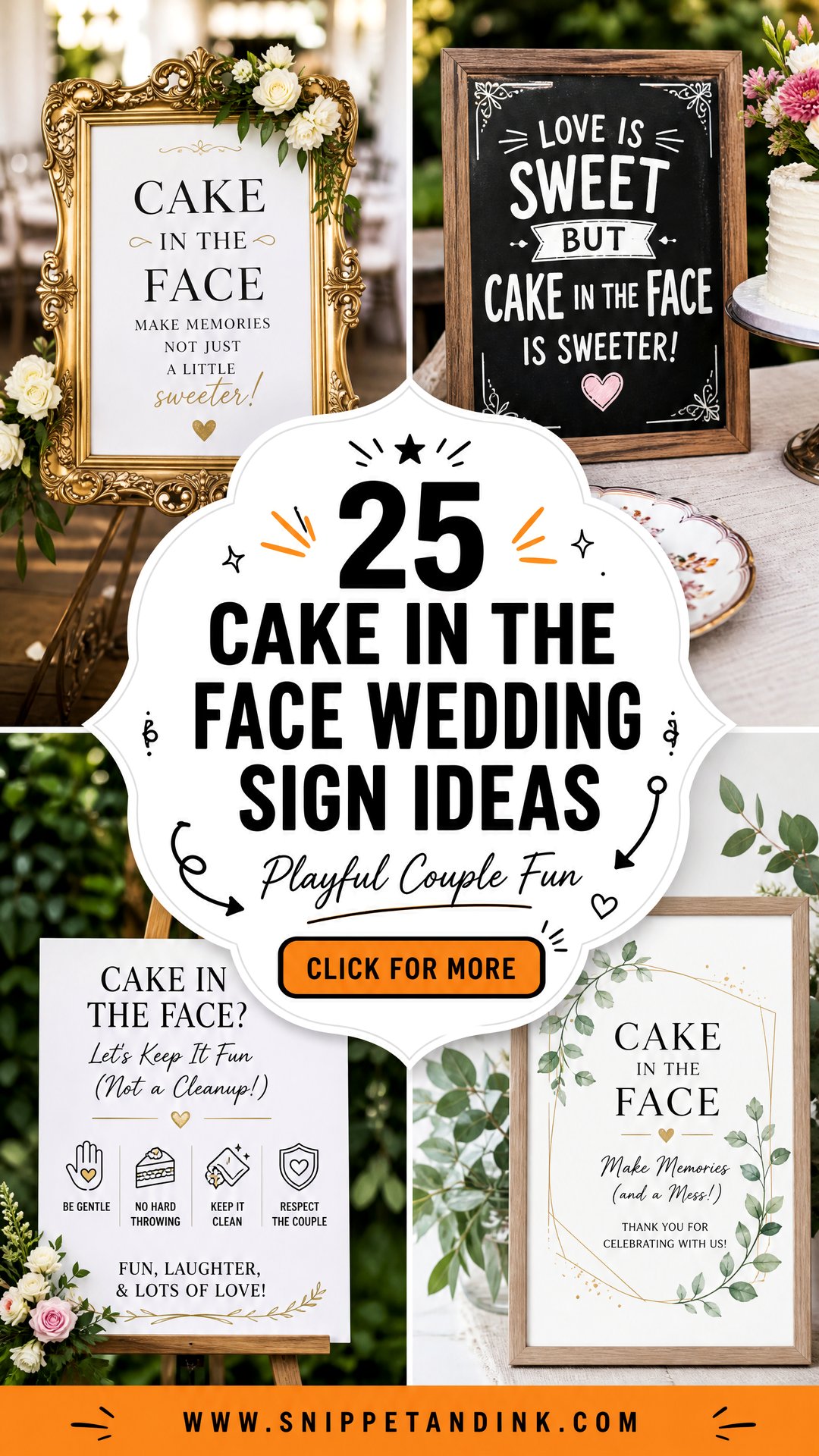 25 Cake in the Face Wedding Sign Ideas for Playful Couples - 25 Cake in the Face Wedding Sign Ideas for Playful Couples
