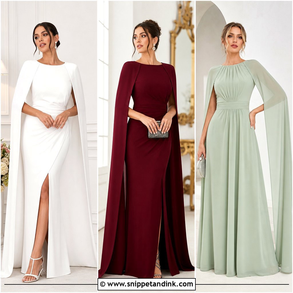 25 Cape Sleeves Gown: Elegant Ideas for Dramatic Bridal Style
