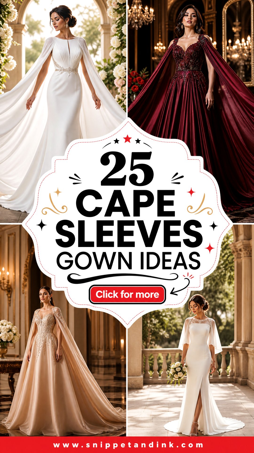 25 Cape Sleeves Gown Elegant Ideas for Dramatic Bridal Style - 25 Cape Sleeves Gown: Elegant Ideas for Dramatic Bridal Style