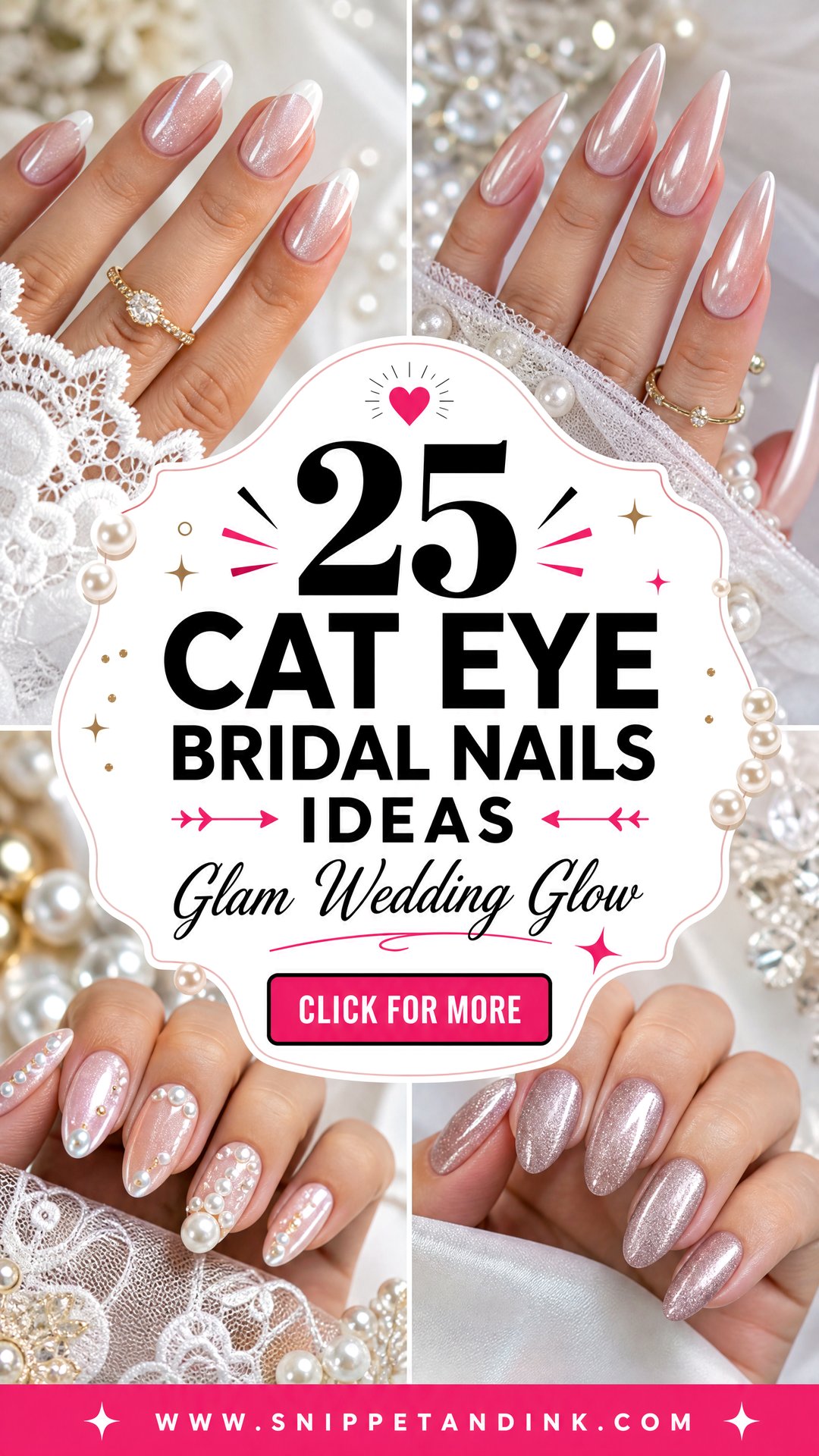 25 Cat Eye Bridal Nails for a Glamorous Wedding Glow - 25 Cat Eye Bridal Nails for a Glamorous Wedding Glow