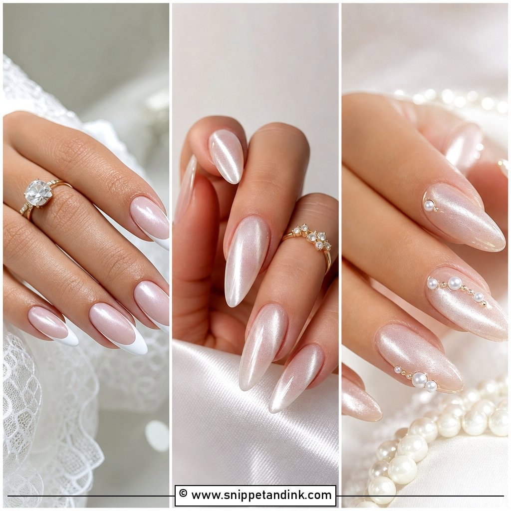 25 Cat Eye Bridal Nails for a Glamorous Wedding Glow